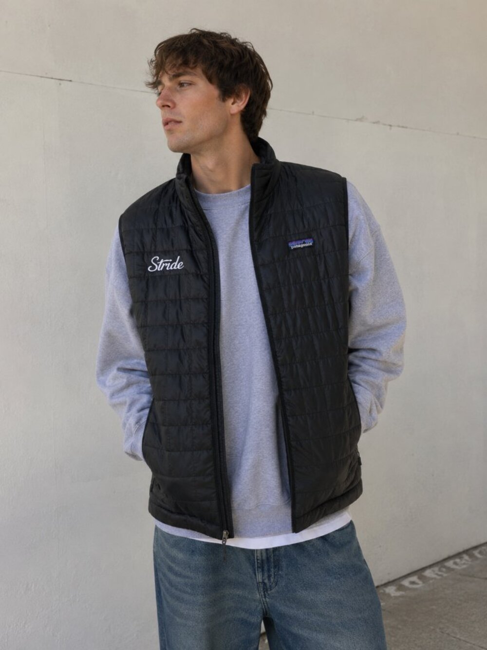Patagonia Nano Puff Vest Men's Small Black Quilted Full Zip Insulated Stride Log